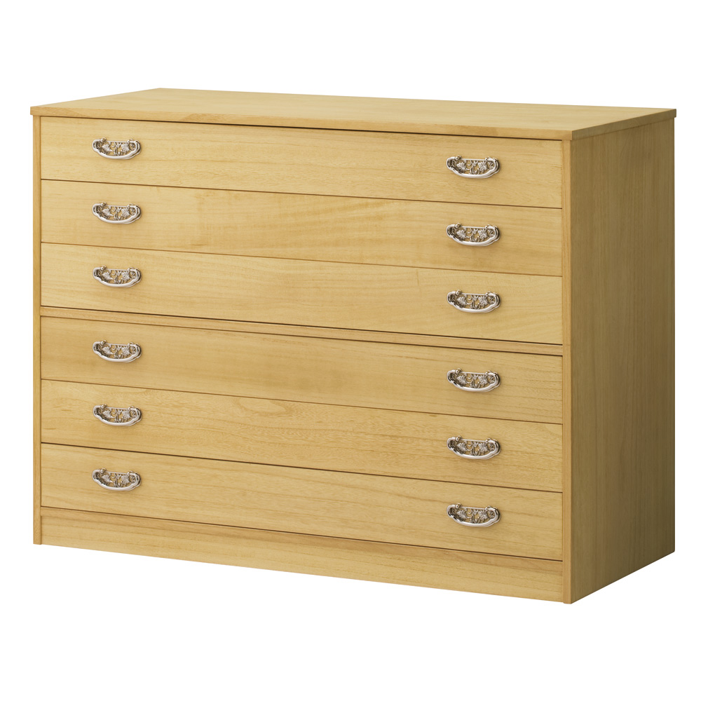 【本格派の着物収納】総桐着物収納ユニットタンス 6段 高さ74.5cm タンス 衣類収納 633144