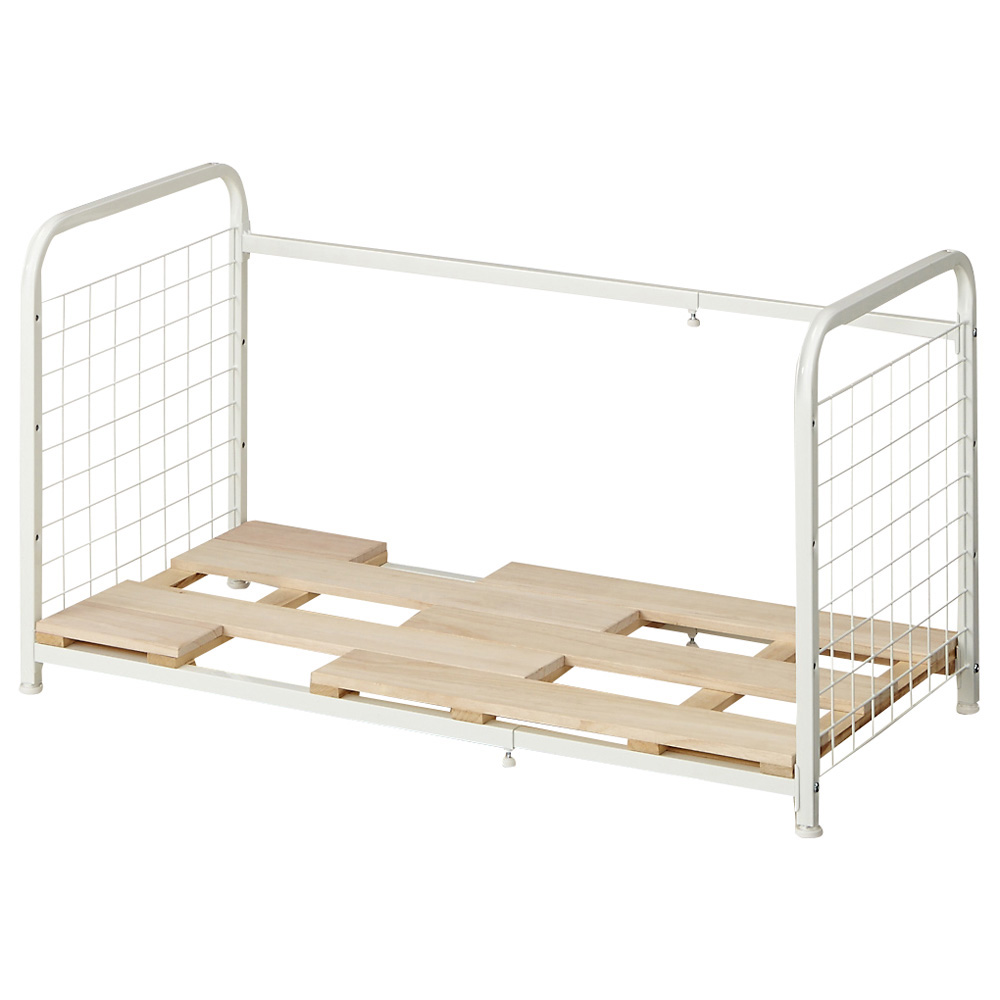 頑丈幅伸縮すのこ布団台 奥行53cmクローゼットワゴン 押入れ クローゼット収納 衣類収納 633212