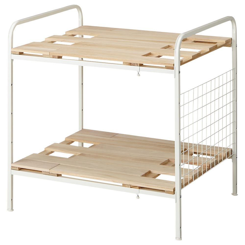 頑丈幅伸縮すのこ布団台シリーズ 押し入れ上段用棚2段 押入れ クローゼット収納 衣類収納 633215
