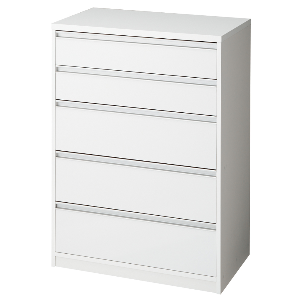 奥行が選べる隠しキャスター付きチェスト クローゼットタイプ 奥行44幅75高さ104cm・5段 押入れ クローゼット収納 衣類収納 633335