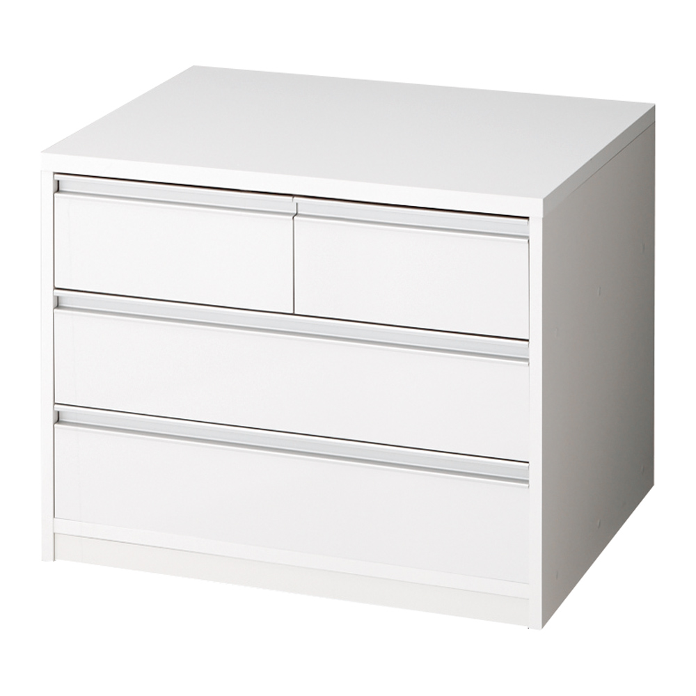 奥行が選べる隠しキャスター付きチェスト 深めのクローゼットタイプ 奥行60幅75高さ58.5cm・3段 押入れ クローゼット収納 衣類収納 633339