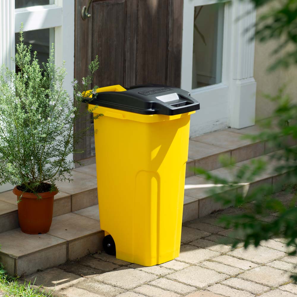 ≪90L≫ ヨーロッパ風 キャスター付きダストボックス 保管庫 633520