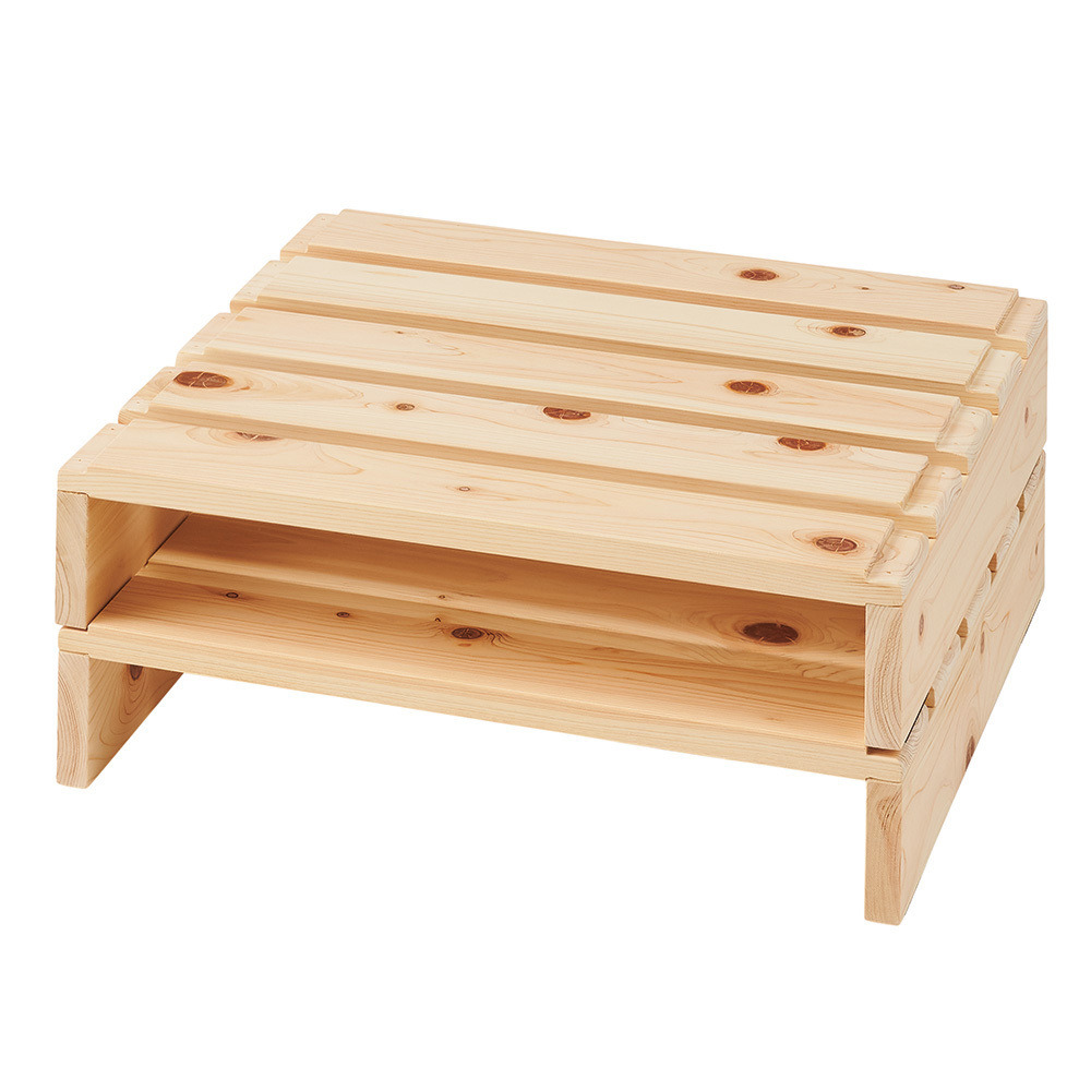 MADE IN JAPAN 自由に並べて使える国産ひのきパレットベッド 幅50cm2枚セット(買い足し用) ベッド 626202