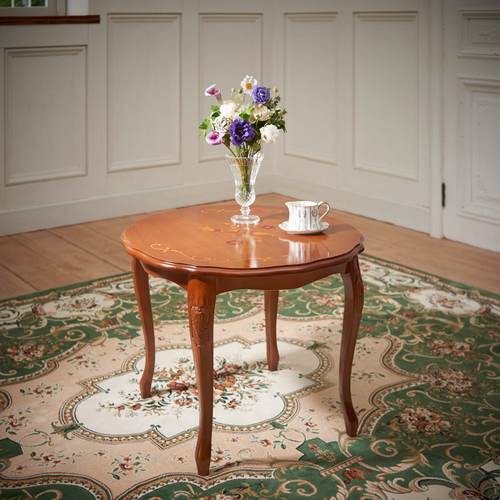 イタリア製 ダイニングシリーズ リビング丸テーブル 幅60cm奥行60cm高さ46cm カフェテーブル テーブル 626454