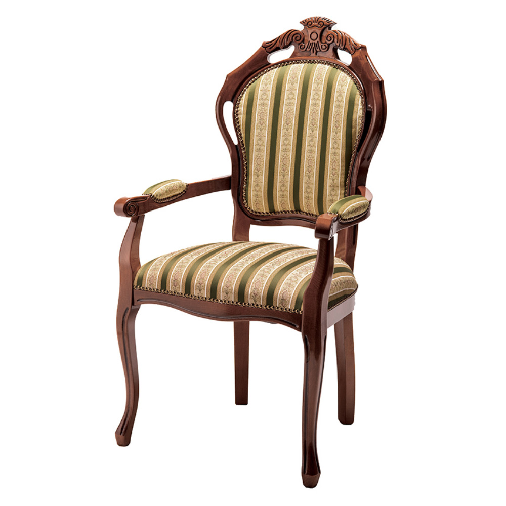 イタリア製 クラシックダイニングシリーズ ストライプアームチェア アームチェア 椅子 チェア 626460