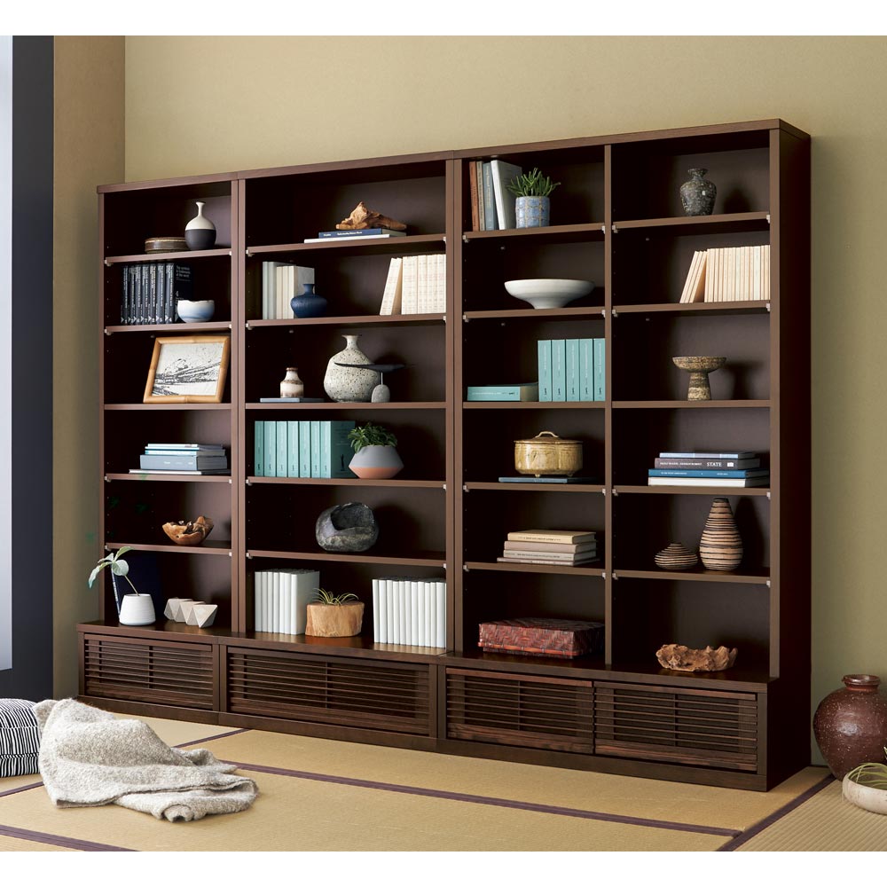 タモ天然木格子本棚 ハイタイプ(高さ180cm) 幅100cm 本棚 ブックシェルフ 書棚 ラック シェルフ 626521