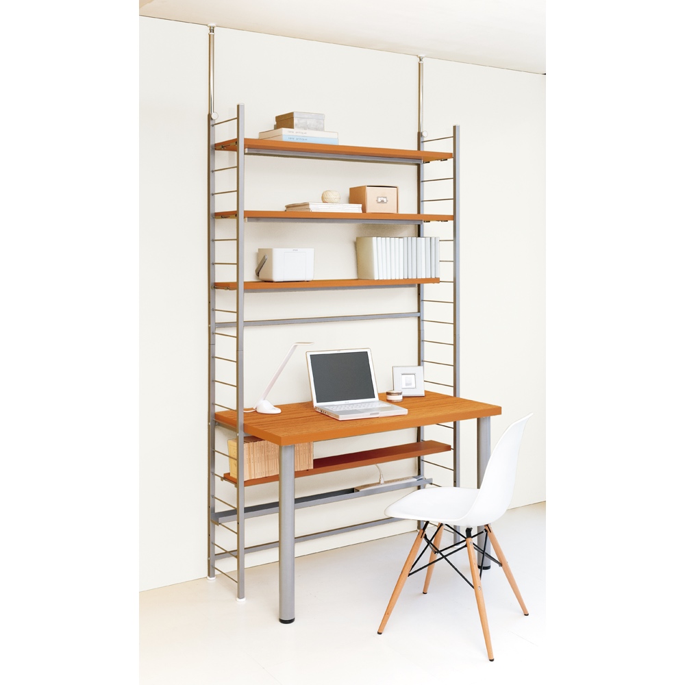 突っ張り式高さ調節シリーズ 伸長デスクラック 幅90cm パソコン PC ワーク 袖机 机 627009