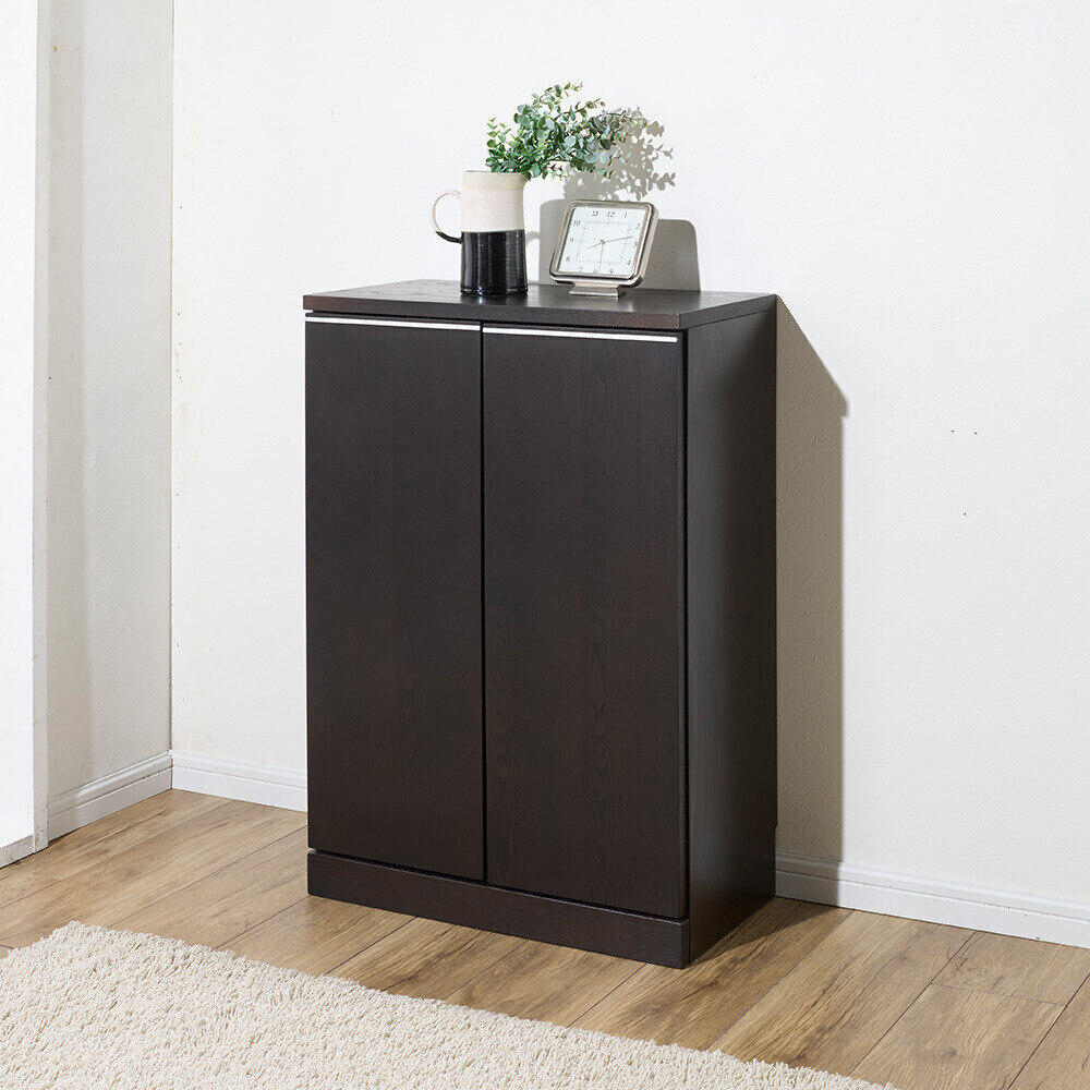 天然木アルミラインシリーズ キャビネット 2枚扉 キャビネット リビングボード リビング収納 627106