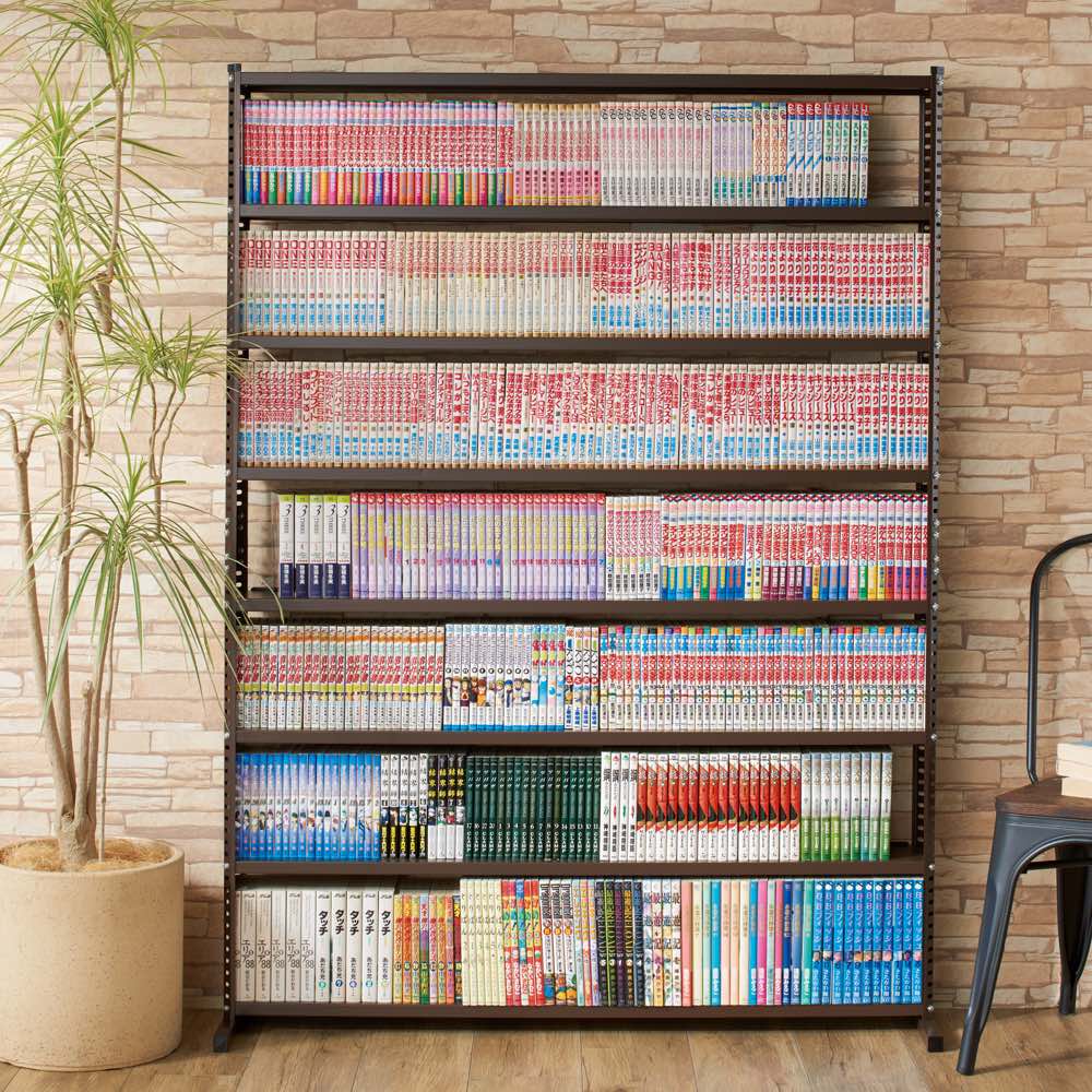 たっぷり収納!スチールラック スタンド式 コミック用 幅120cm コミックラック 本棚 ラック シェルフ 627831
