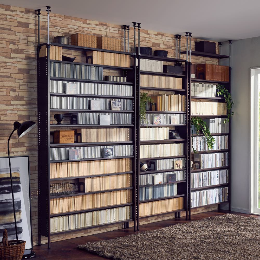 たっぷり収納！スチールラック 突っ張り式 コミック用 幅91.5cm 突っ張り収納 ラック 本棚 シェルフ 627834