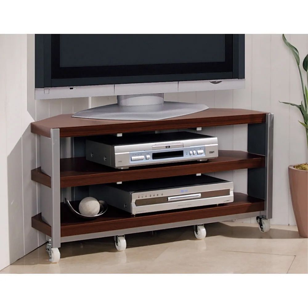 コーナーテレビ台(上棚なし) 幅90cm オープンタイプ キャスター付き コーナーテレビ台 テレビ台 テレビボード 628507