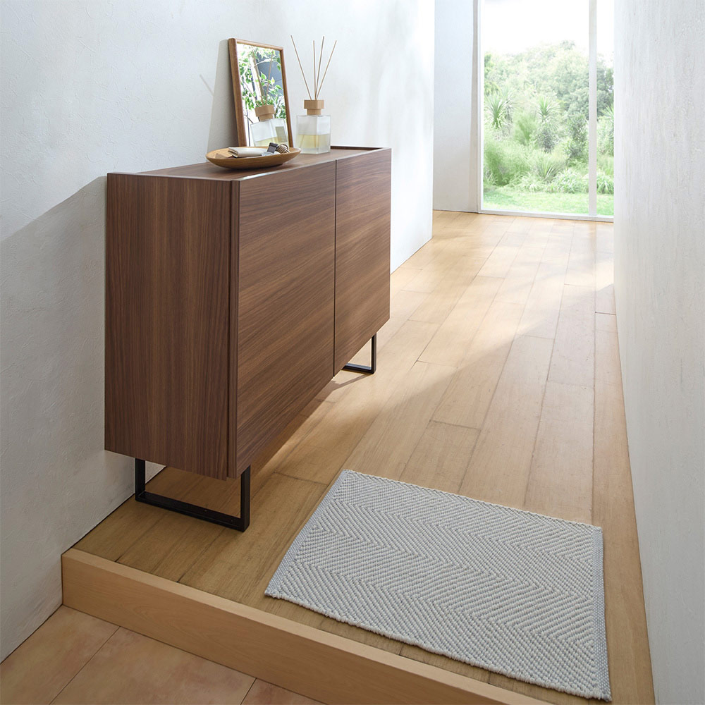 段違い棚のディスプレイキャビネット 板戸タイプ 幅80cm キャビネット リビングボード リビング収納 628643