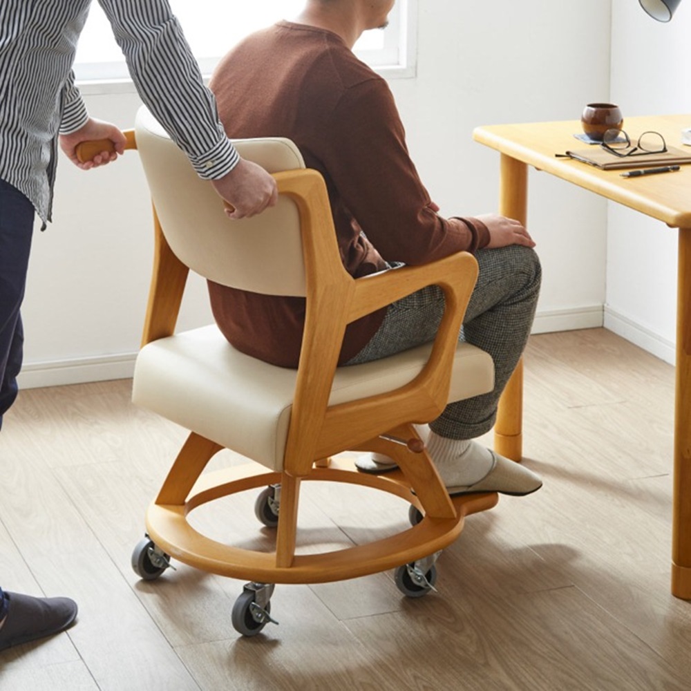 立ち座りしやすいダイニングシリーズ 室内移動キャスター&90度ロック機能付き 安心グリップチェア 回転椅子 椅子 チェア 628824