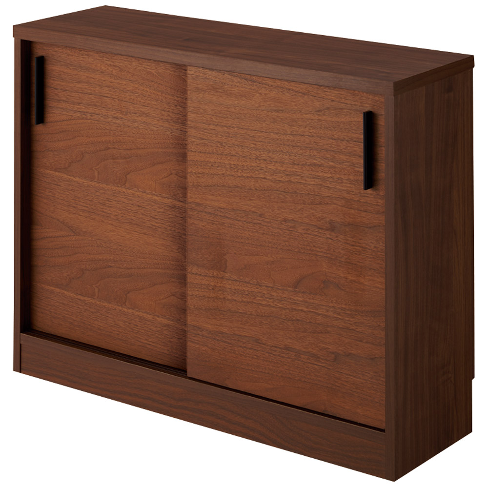 ウォルナットカウンター下収納庫 引き戸 幅90奥行29.5高さ70cm キッチンカウンター下収納 キッチン収納 629264