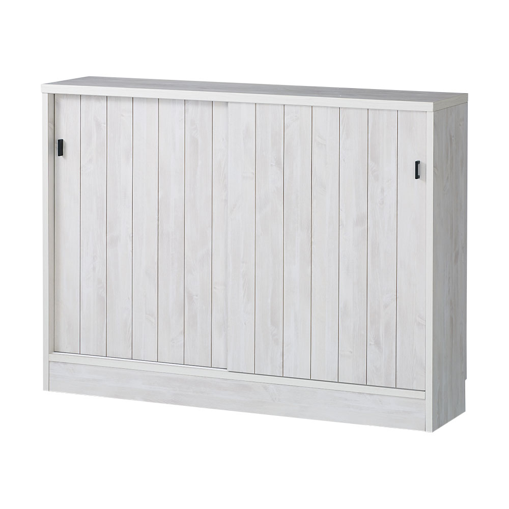 ヴィンテージ調ホワイト木目カウンター下収納庫 幅120cm高さ90cm キッチンカウンター下収納 キッチン収納 629316