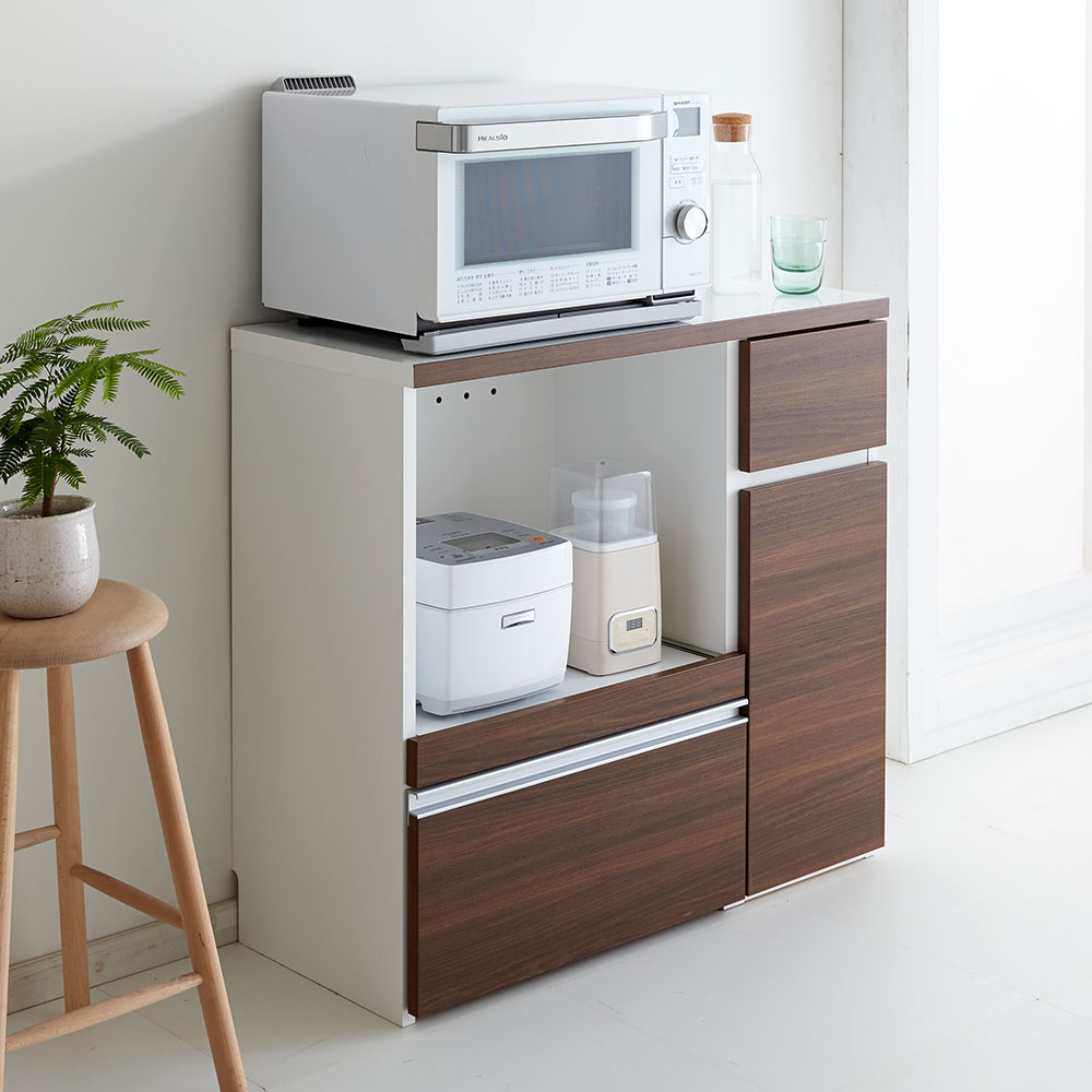 ≪幅90cm奥行40cm≫ サイズが選べる家電収納キッチンカウンター ロータイプ 幅90cm キッチンカウンター キッチン収納 629607