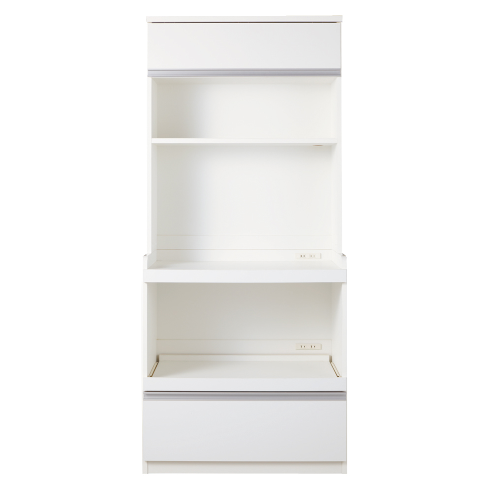 大型レンジが置ける家電収納庫 3段レンジラック・幅80cm レンジ台 キッチンラック キッチン収納 629632