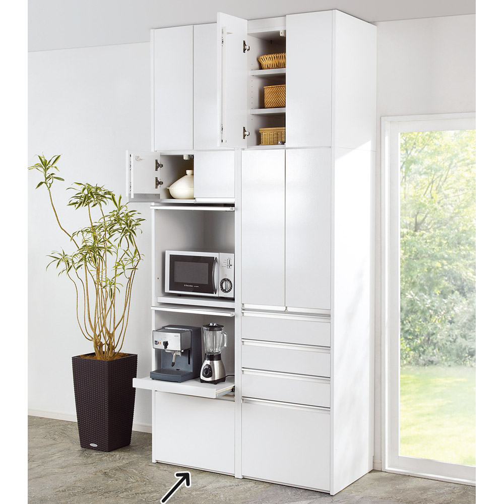 大型レンジがスッキリ隠せるダイニングボードシリーズ 家電タイプ・幅57.5cm キッチンボード キッチン収納 629809