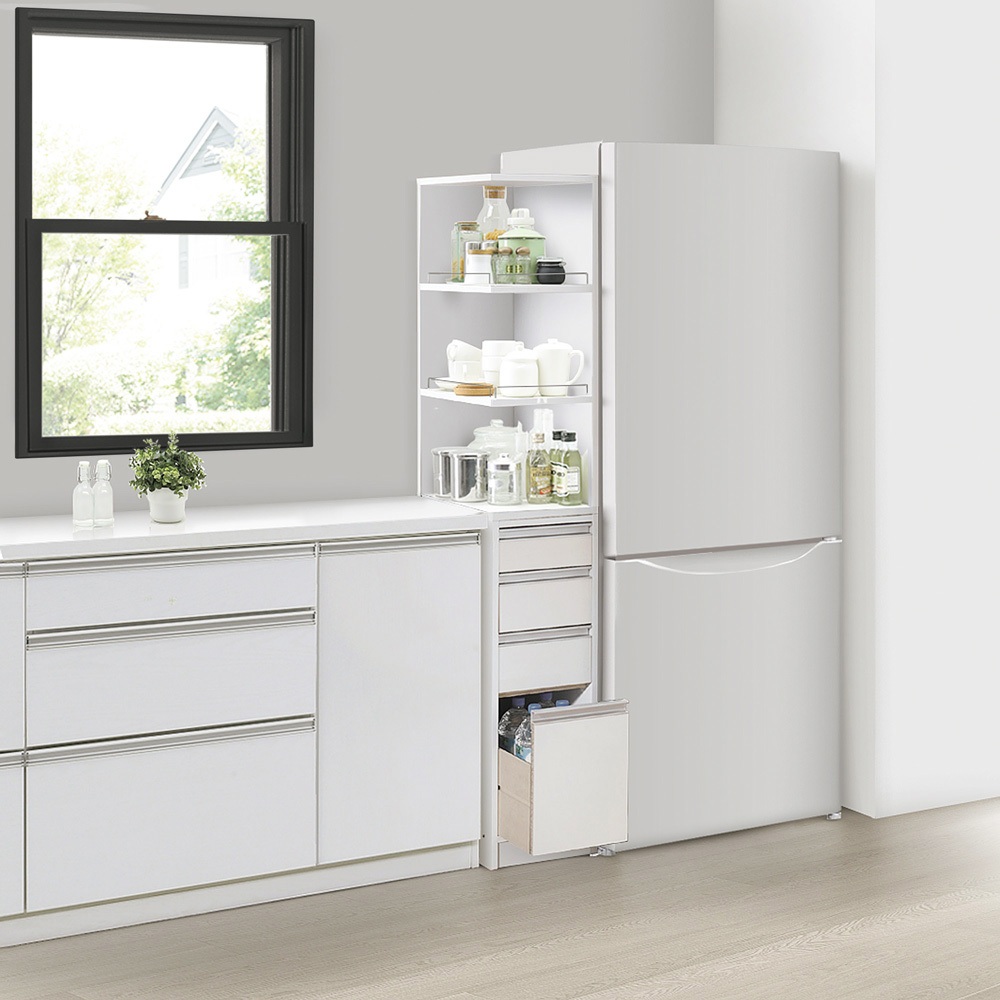 ［幅30奥行55cm］ 取り出しやすい2面オープンすき間収納庫 日本製 キッチンストッカー 隙間収納 キッチン収納 630110