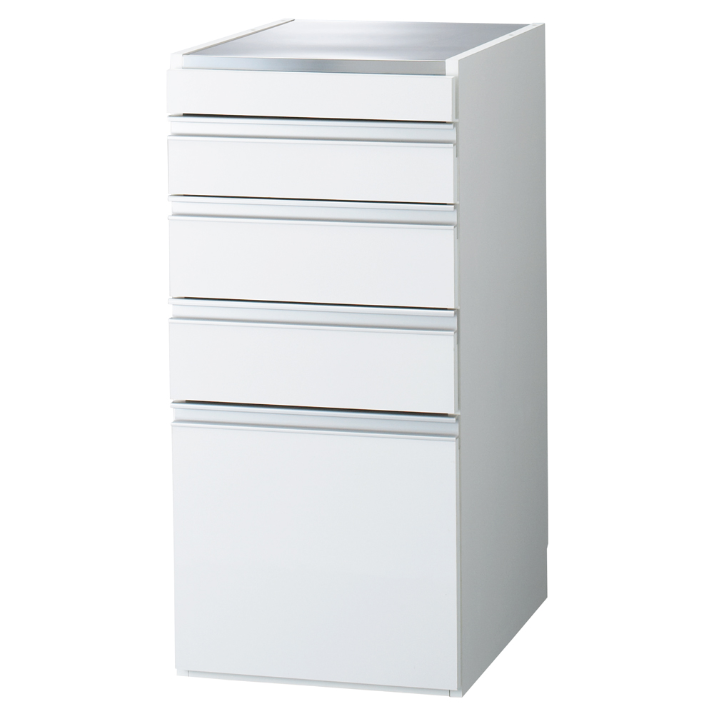 ［幅40奥行55高さ85cm］ダブルステンレス天板隙間収納庫 日本製 光沢仕上げ キッチンストッカー 隙間収納 キッチン収納 630319