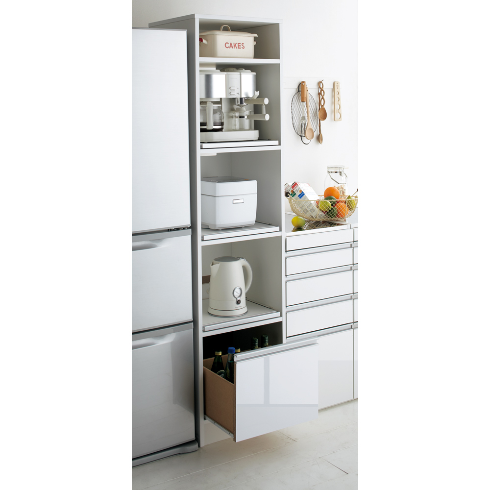 奥行スリム 幅が選べる 省スペース家電収納庫 幅37.5cm レンジ台 キッチンラック キッチン収納 630418