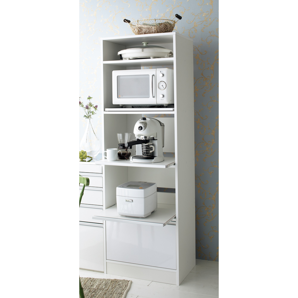 奥行スリム 幅が選べる 省スペース家電収納庫 幅52.5cm レンジ台 キッチンラック キッチン収納 630420