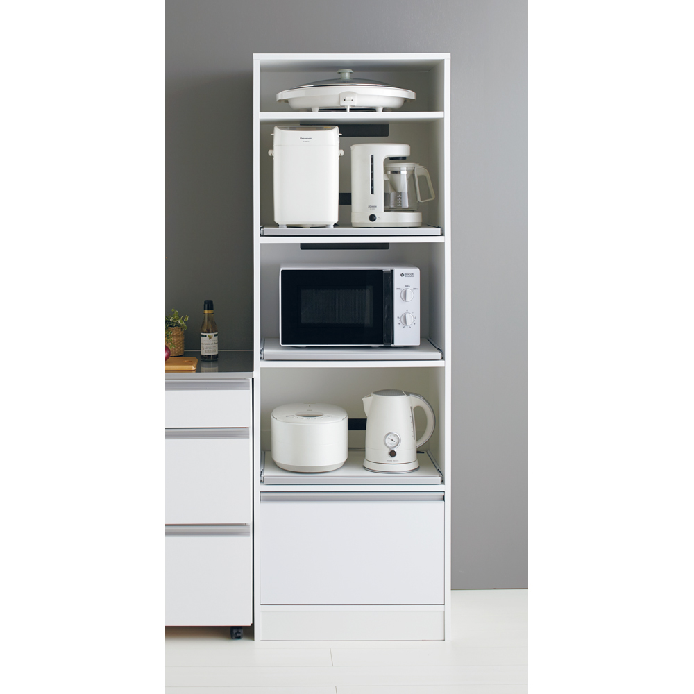 奥行スリム 幅が選べる 省スペース家電収納庫 幅60cm レンジ台 キッチンラック キッチン収納 630421