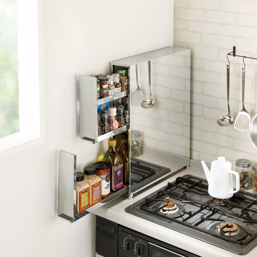 【大特価！！】調味料入れ スパイスラック 保存容器 ステンレス製 dショッピング |ステンレス製 大量スパイスステーション 3段 調味料