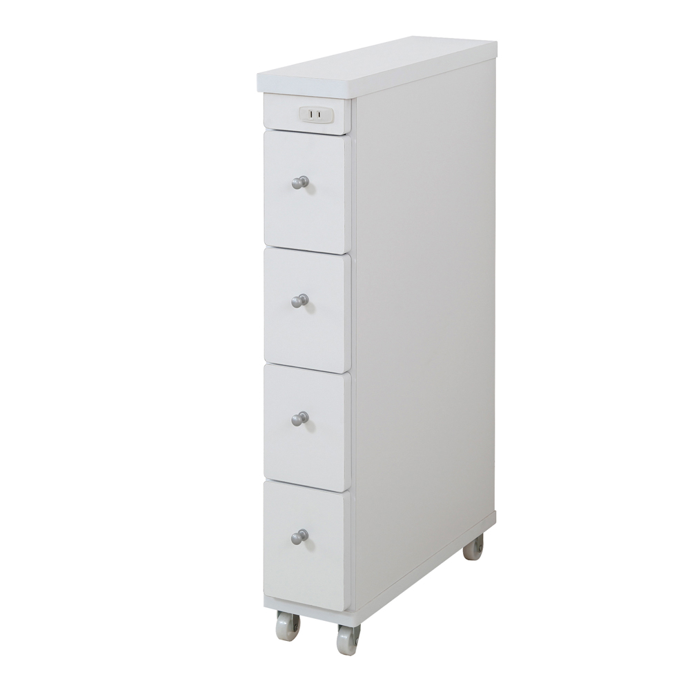 幅と奥行が豊富に選べるキャスター付きすき間チェスト 奥行44cm幅15cm 洗面所収納 隙間収納 トイレ 洗面所 ランドリー収納 631034