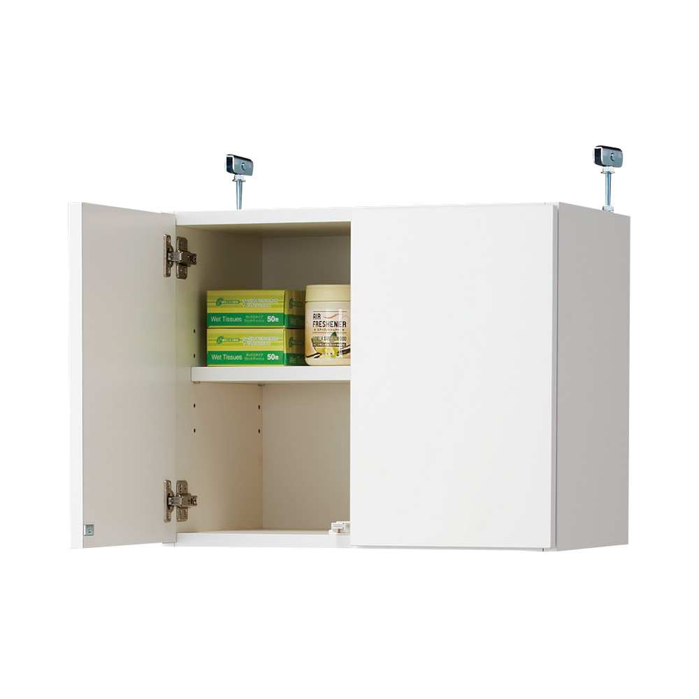 組立不要 天井まで使える薄型サニタリーチェスト 奥行23.5cm・幅50cm用「上置き(大)・高さ40cm」 洗面所収納 隙間収納 トイレ 洗面所 ランドリー収納 631142