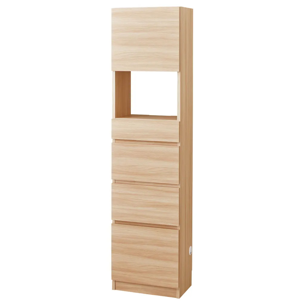 スイッチ避け壁面収納シリーズ スイッチよけタイプ（上台扉付き・下台引き出し）幅45cm奥行30cm CD DVDラック 本棚 ラック シェルフ 631434