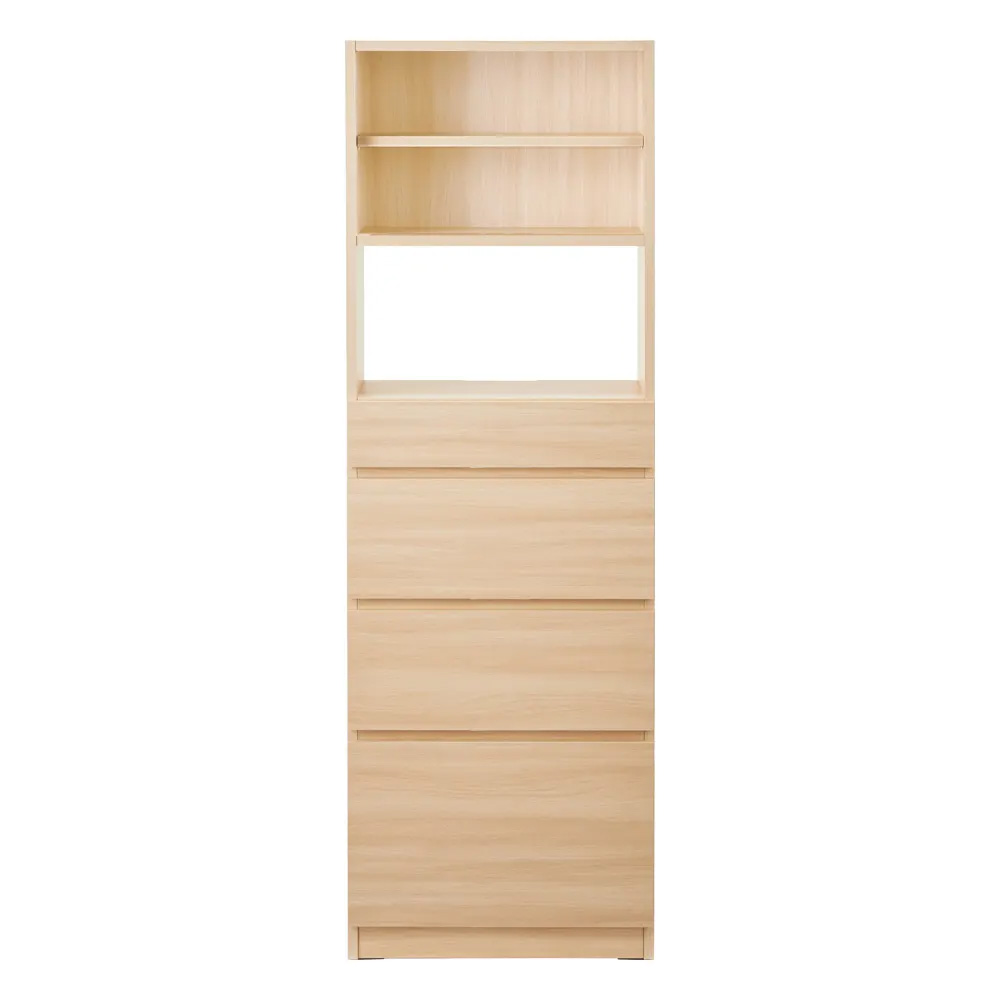 スイッチ避け壁面収納シリーズ スイッチよけタイプ(上台オープン・下台引き出し)幅60cm奥行40cm 本棚 ブックシェルフ 書棚 ラック シェルフ 631450