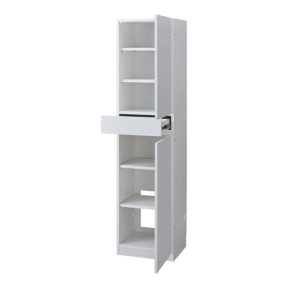 スイッチ避け壁面収納シリーズ 収納庫タイプ(上台扉付き・下台扉・背板あり)幅45cm奥行40cm CD DVDラック 本棚 ラック シェルフ 631455