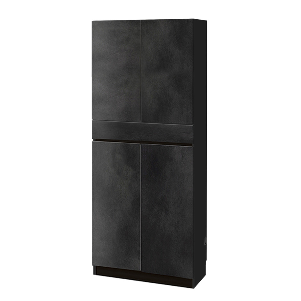 スイッチ避け壁面収納シリーズ 収納庫タイプ（上台扉付き・下台扉・背板あり）幅75cm奥行40cm CD DVDラック 本棚 ラック シェルフ 631457