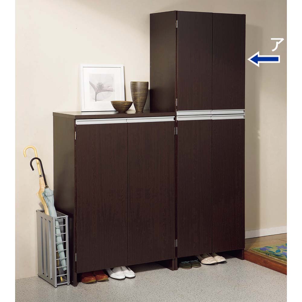 奥行ゆったりシンプルラインシューズボックス ハイタイプ(高さ180cm) 幅60cm 下駄箱 シューズボックス 玄関収納 631524