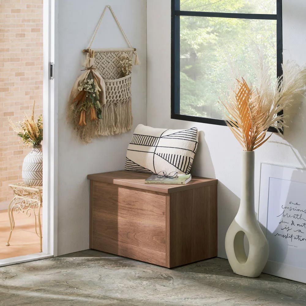 耐荷重100kg!組立不要 収納庫付ベンチ ボックスタイプ・幅60cm奥行41cm 玄関周り雑貨 下駄箱 玄関収納 631615