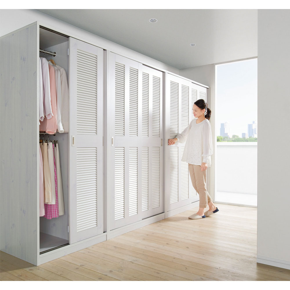 dショッピング |通気性の良い 引き戸ルーバーワードローブ 幅150cm