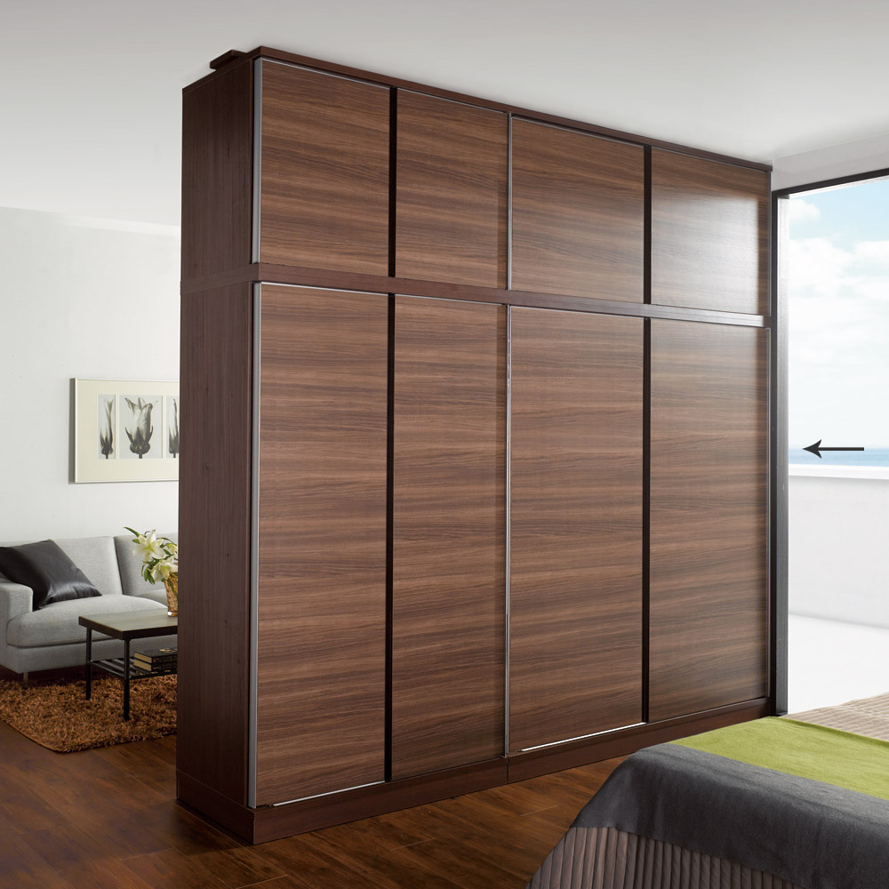 引き戸間仕切りワードローブ ハンガータイプ・幅148cm パーテーション 間仕切り リビング収納 632347