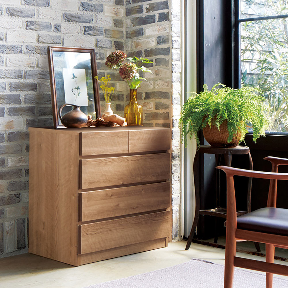 dショッピング |頑丈天板を賢く活用！ワイドクローゼットチェスト 4段