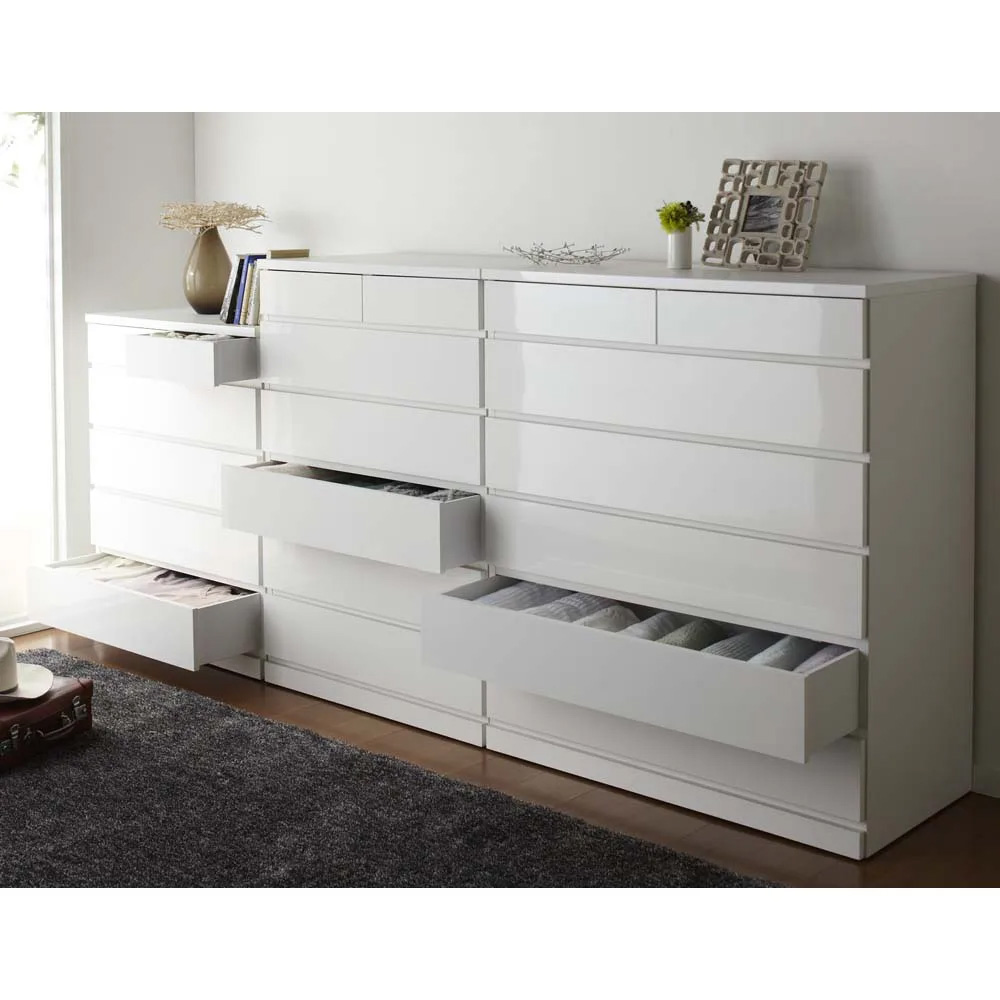 【日本製】奥行50cm隠しキャスター付きクローゼットチェスト 幅80cm・5段 押入れ クローゼット収納 衣類収納 632942