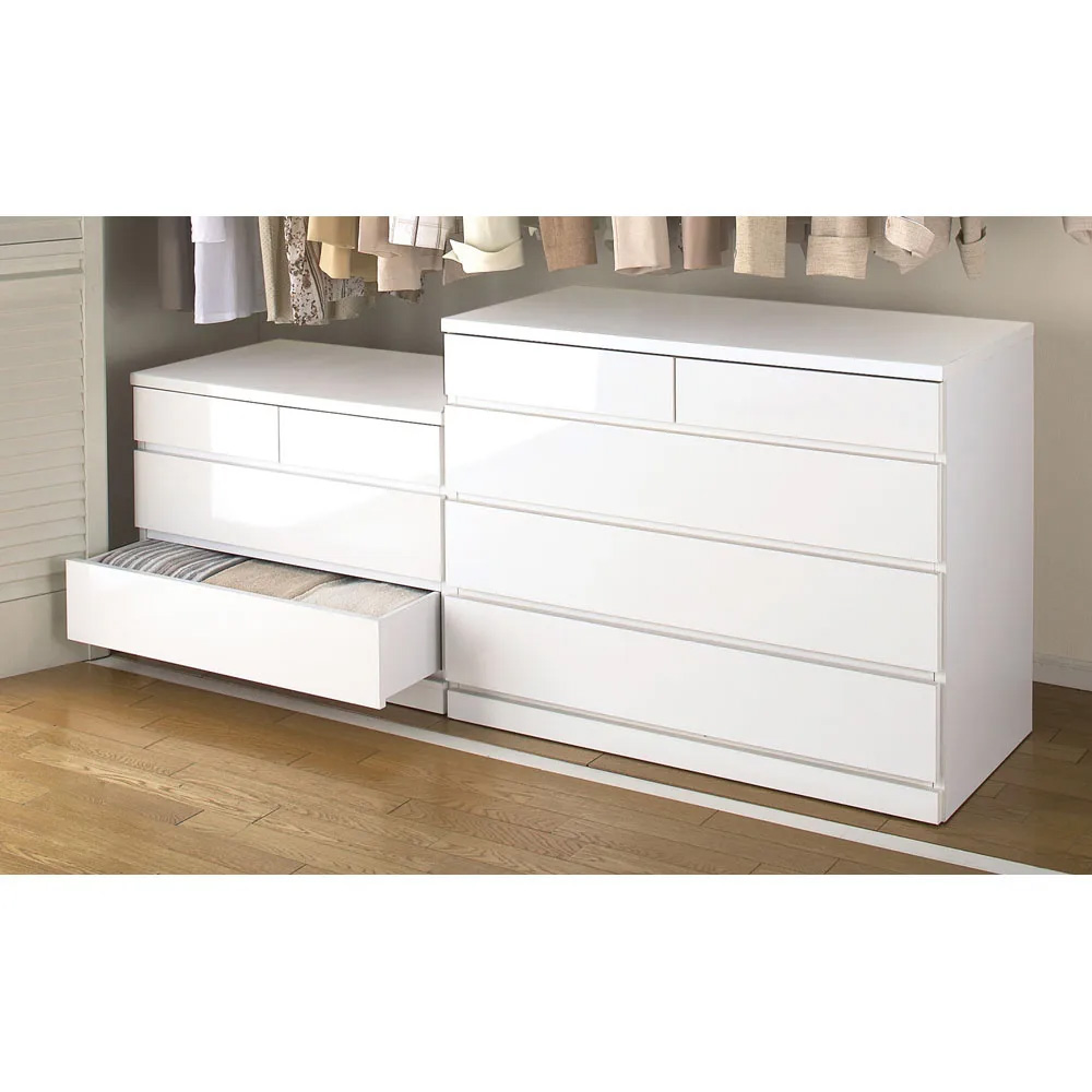 【日本製】奥行50cm隠しキャスター付きクローゼットチェスト 幅100cm・4段 押入れ クローゼット収納 衣類収納 632946