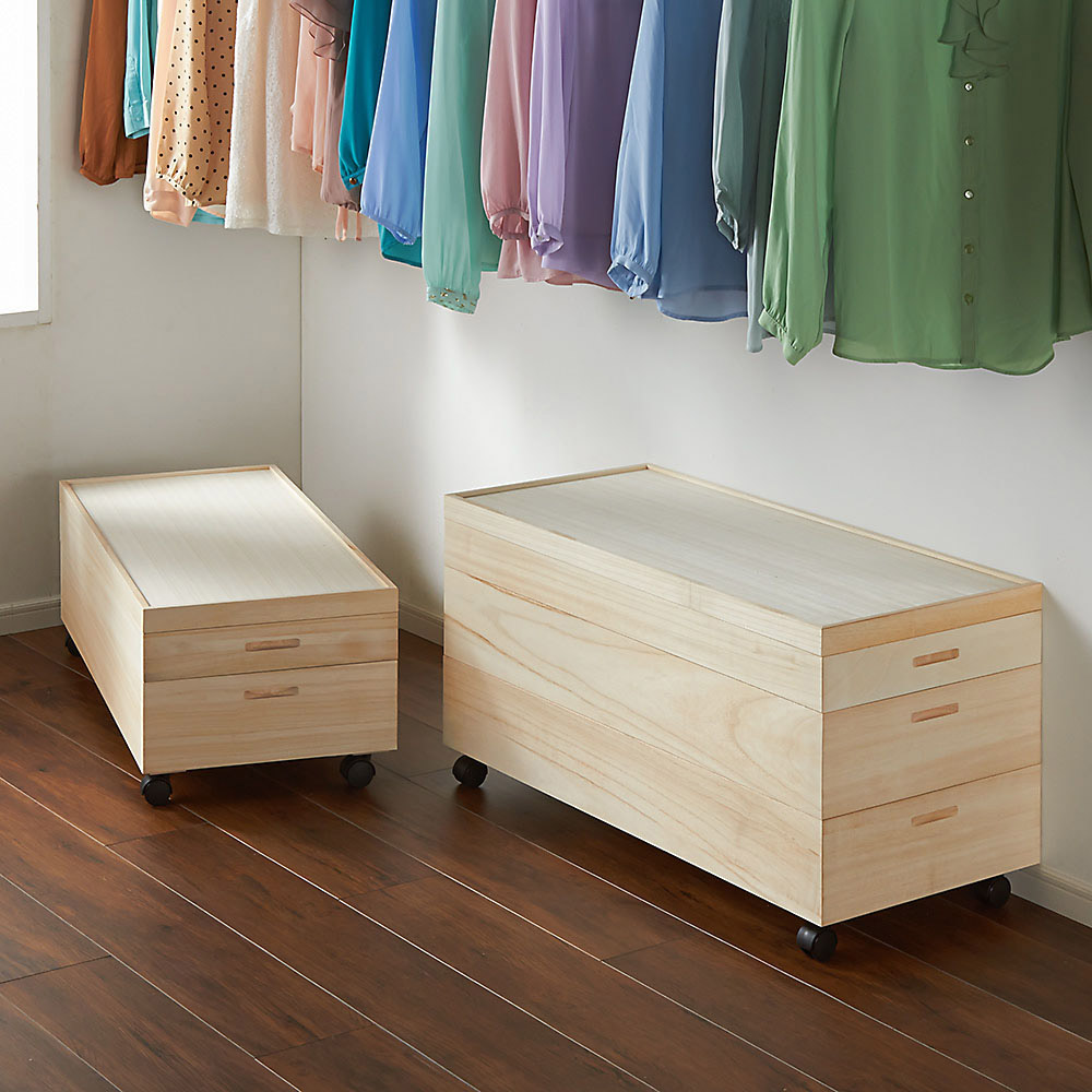 【ローチェスト】総桐衣装ケース 幅95.5cmタイプ 3段(浅1深2) 収納ボックス 小物収納 フリーボックス 633111