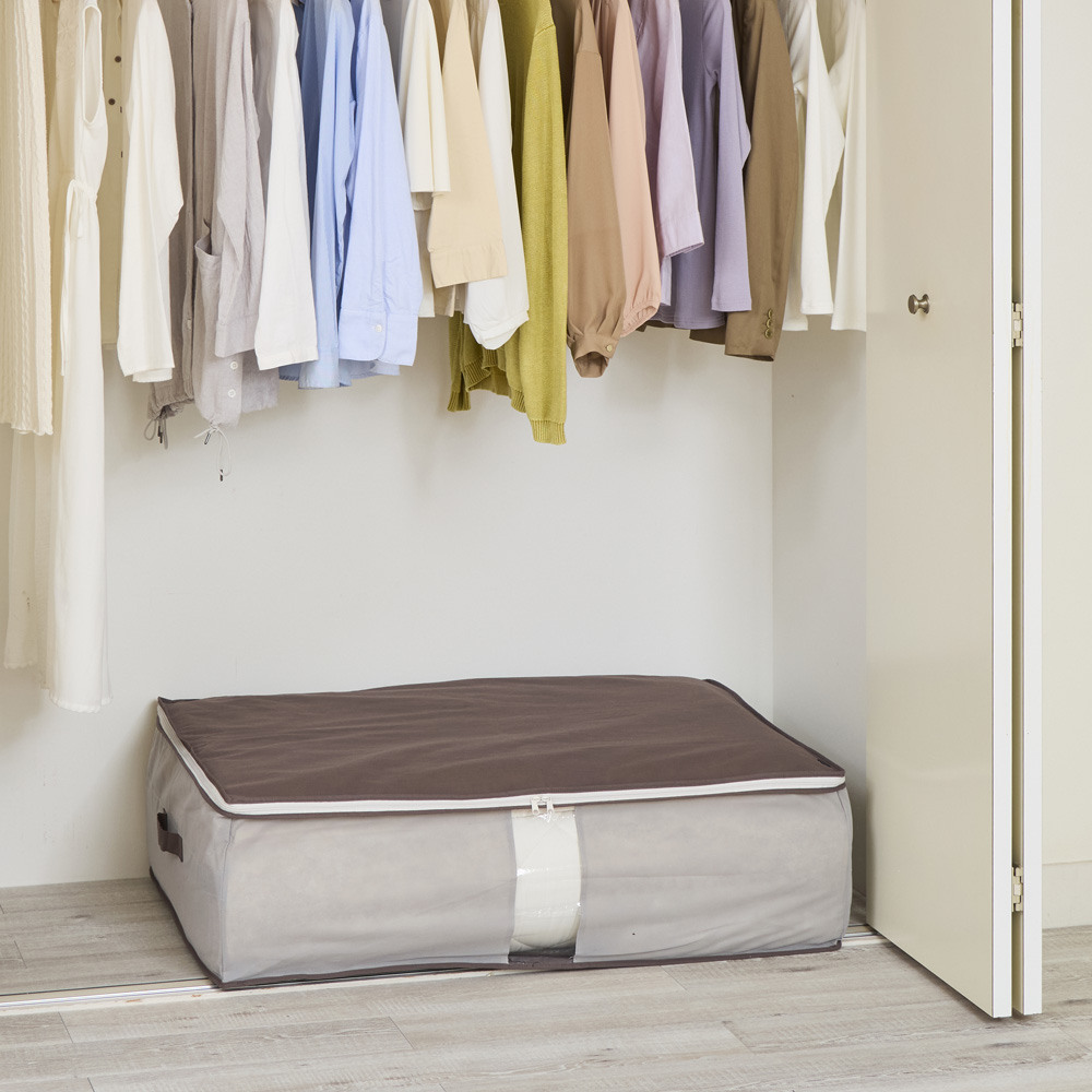 炭入り消臭 クローゼットにぴったり収納袋 布団一式用 2個組 布団収納袋 衣類収納 633206