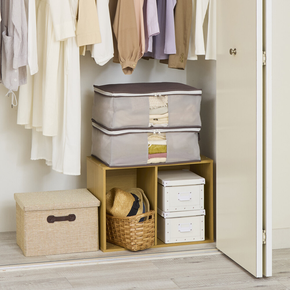 ≪2個組≫ 炭入り消臭 クローゼットにぴったり収納袋 衣類収納用 衣類 衣装ケース 収納ケース 衣類収納 633208