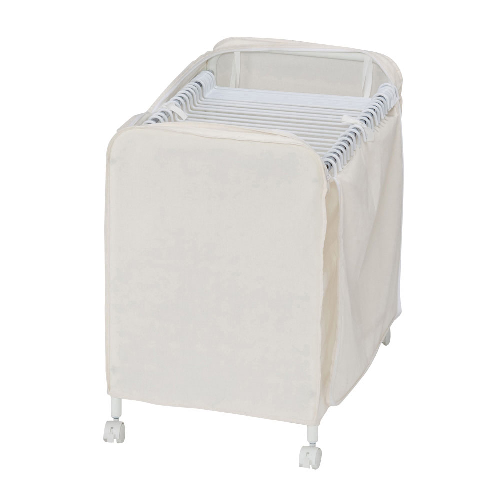 ジーパンもOK!頑丈スラックスハンガー 洗えるカバー付き・30本掛け ハンガーラック パイプハンガー 衣類収納 633219