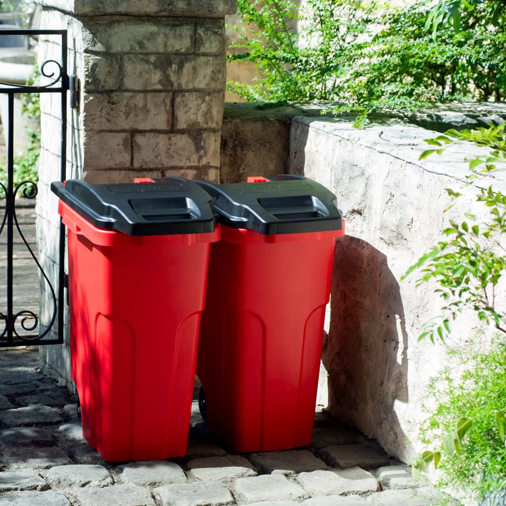 ≪90L≫ ヨーロッパ風 キャスター付きダストボックス 保管庫 633520