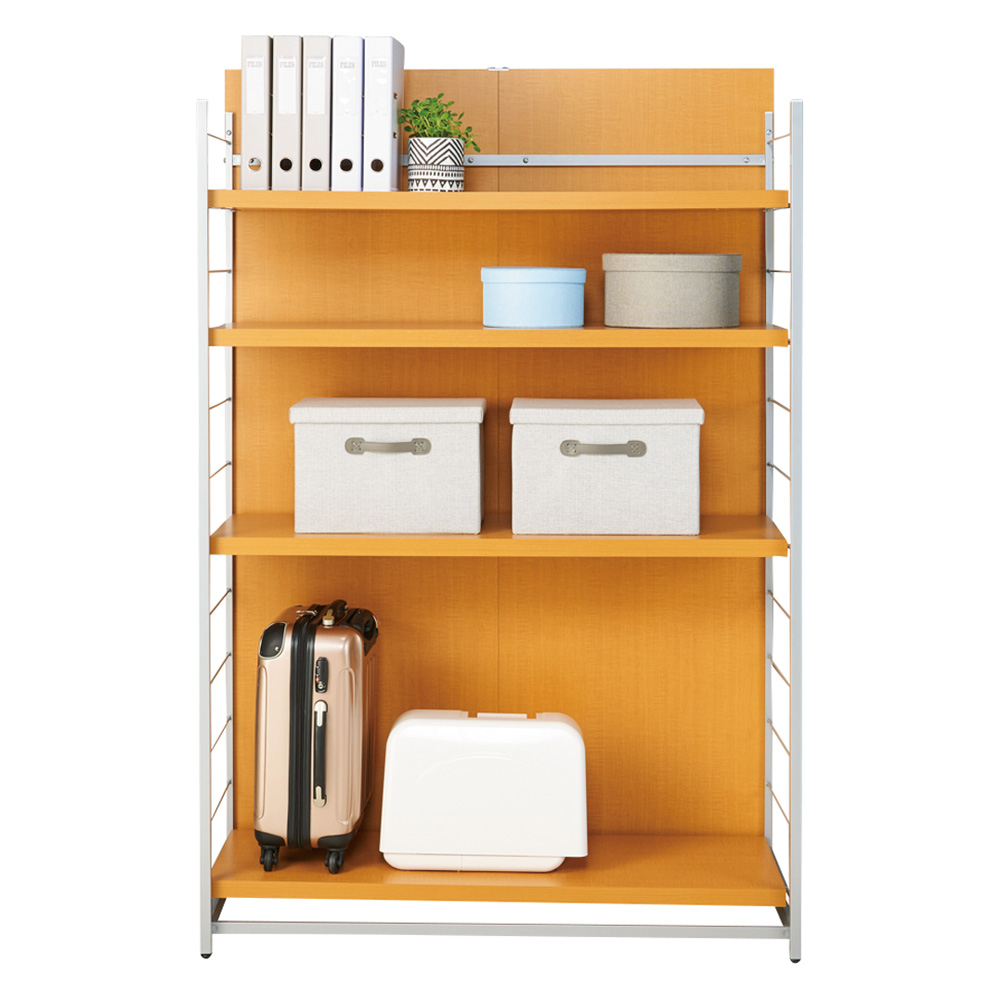 手軽に間仕切り パネル収納 「ミラータイプ」 棚4枚・幅120cm パーテーション 間仕切り リビング収納 640323