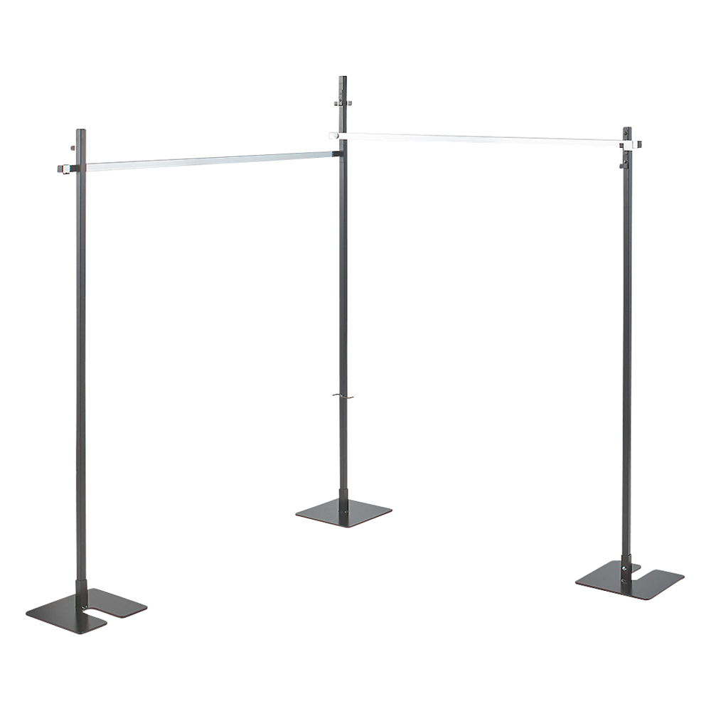 コンパクトに収納 2WAY物干しポールハンガー ダブル 洗濯物干し台 洗濯用品 物干し 64036C