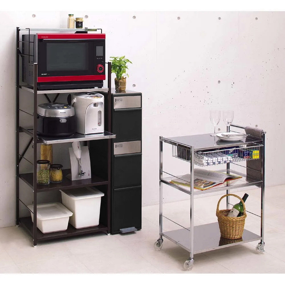 ステンレス天板 分別スウィングステーション（ダストボックス） 2段 キッチン 分別 ダストボックス 640710