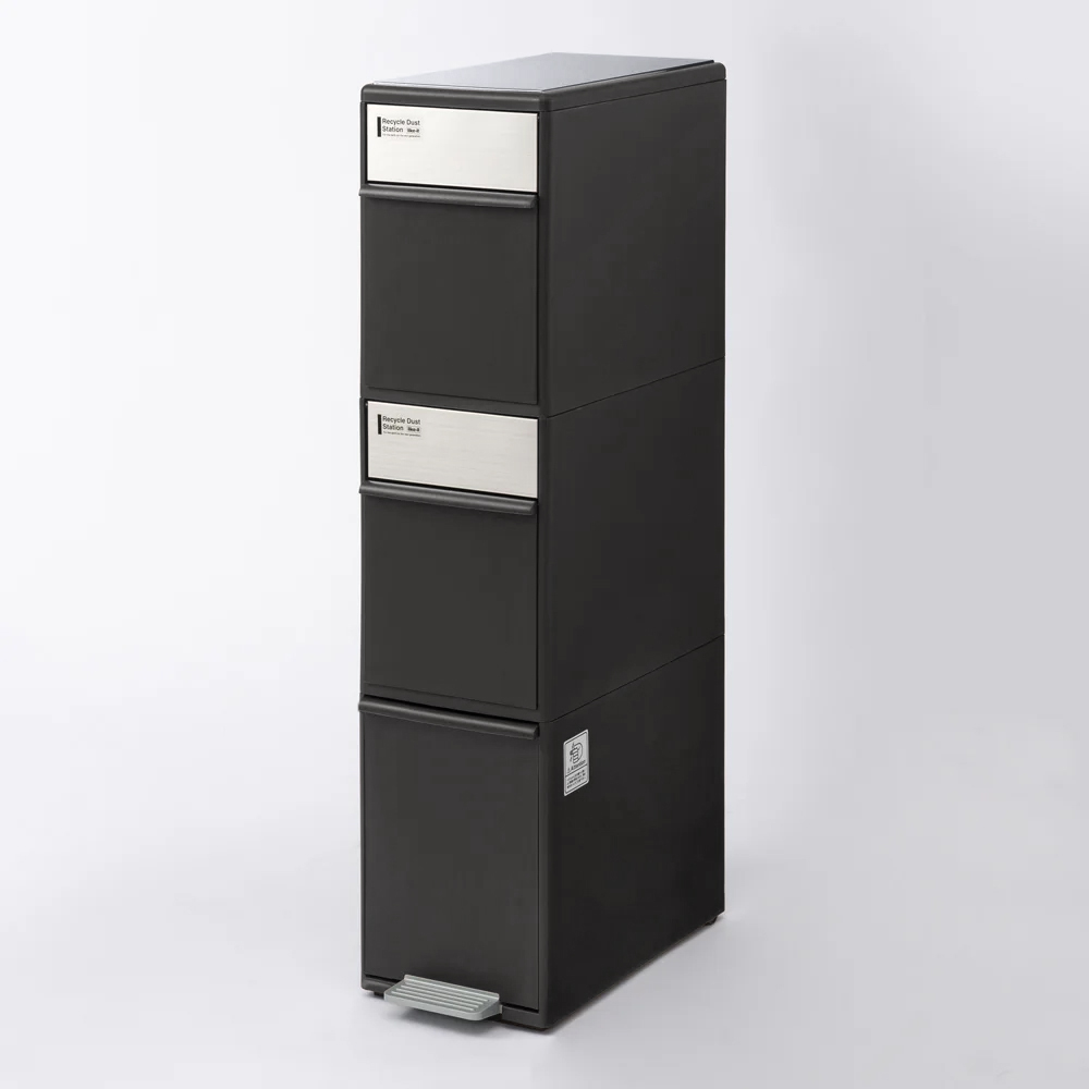 ステンレス天板 分別スウィングステーション（ダストボックス） 3段 キッチン 分別 ダストボックス 640711